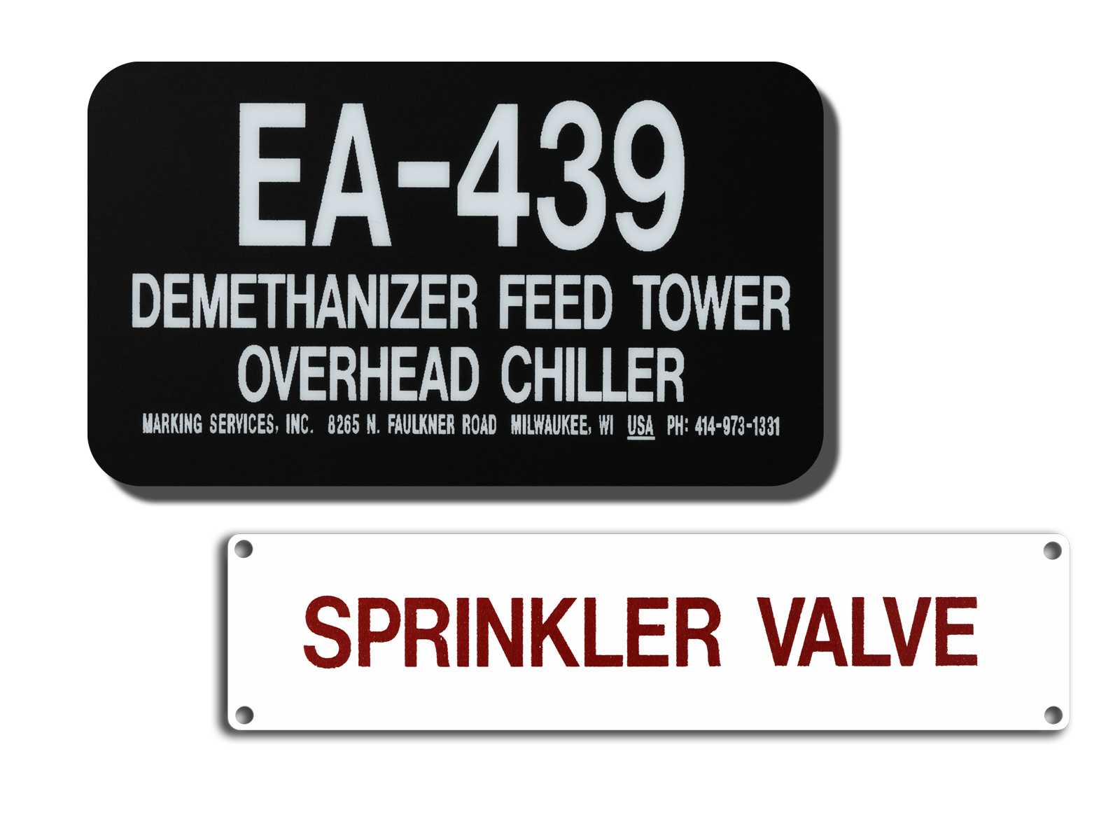 Engraved Plastic Equipment Tags Marking Services Incorporated